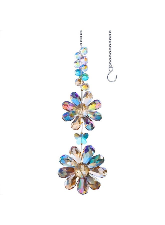 GRKC Hanging Pendant Ornament, Colorful Crystal Flower Light Catcher Wind Chime, Creative Crystal Sun Catcher, Dreamy Light Reflection Window Decoration Pendant, Perfect Gift Choice - Image 1