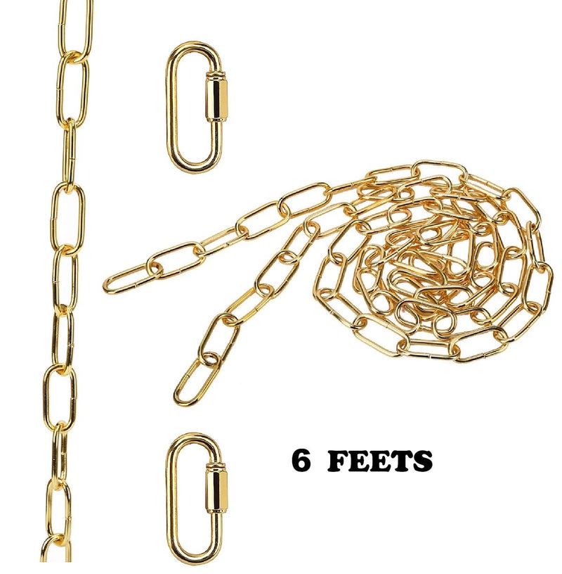 S SANGLE SOPFFY Sangle Soppfy Vingage Canopy Kit and Pendant Light Fixture Chain for Chandelier or Swag Light Fixtures,Maximum Weight of 60 Pounds, 6 feet,Heavy Duty,5 Inches Diameter (Pure Gold) - Image 4