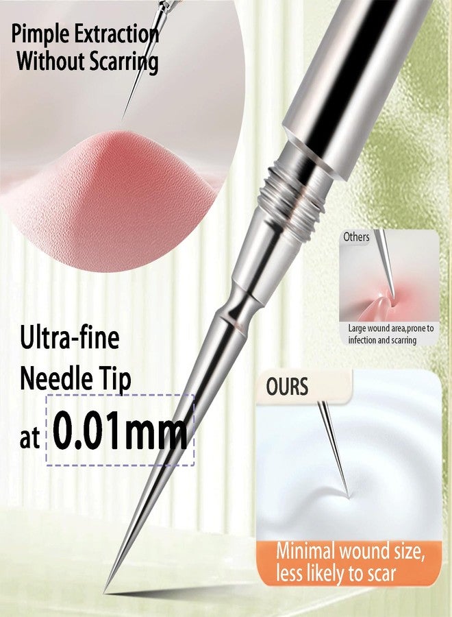 Sestball 2-in-1 Professional Stainless Steel Acne Removal Needle, Whitehead&Blackhead Remover Tool, Pimples Comedone Extractor Removal Tool, Double Ended Needle with Cap Removing for Nose Face Tools(Rose Gold) - Image 3
