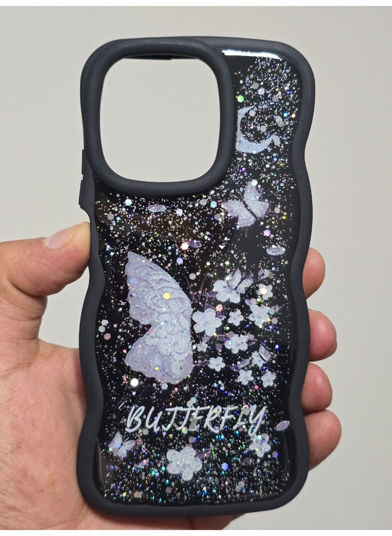 غطاء خلفي مطبوع عليه فراشه و مكتوب عليه Butterfly متوافق  مع هاتف اوبو ريلمي نوت 50 - Image 1