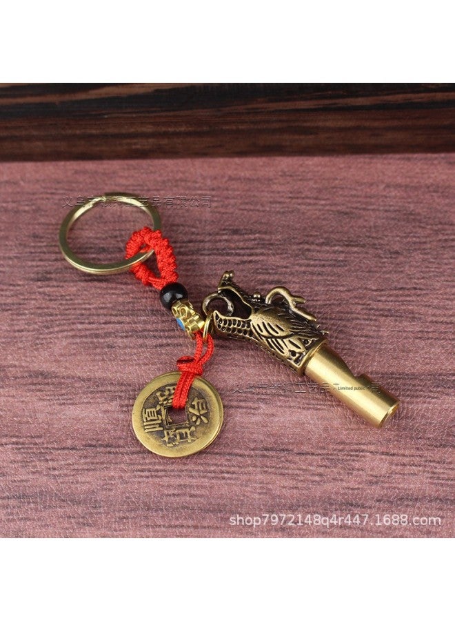 Generic Retro Brass Faucet Whistle Brass Outdoor Referee Monkey Head Whistle Keychain Pendant Wild Survival Whistle-Color:Faucet Whistle--xiangyun Rope - Image 5