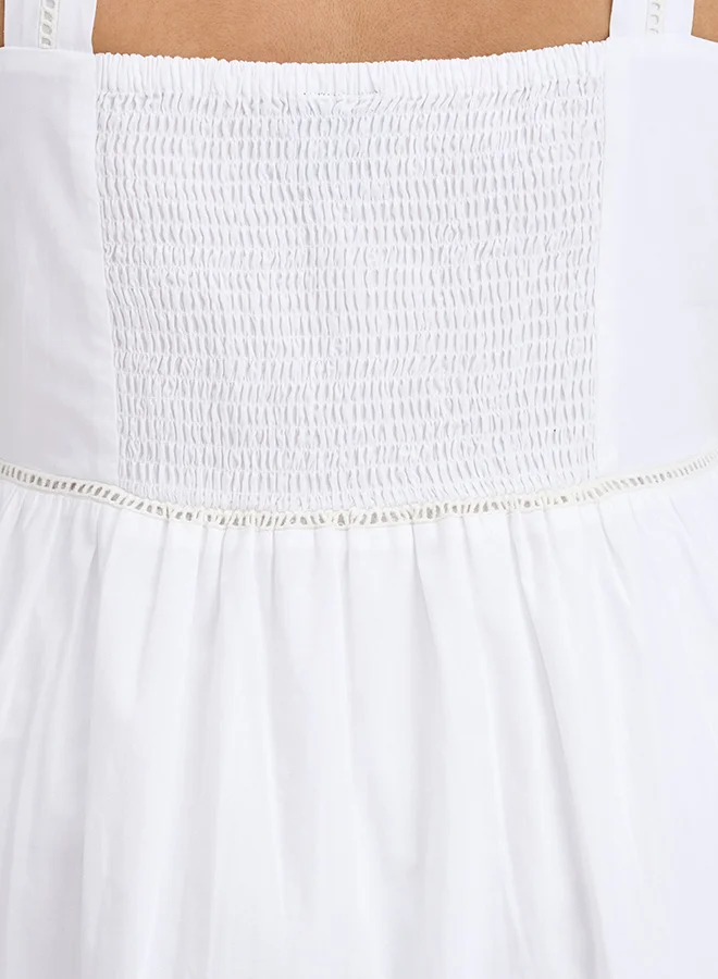 Virgio VIRGIO 100% Cotton Lace Panel Midi Dress