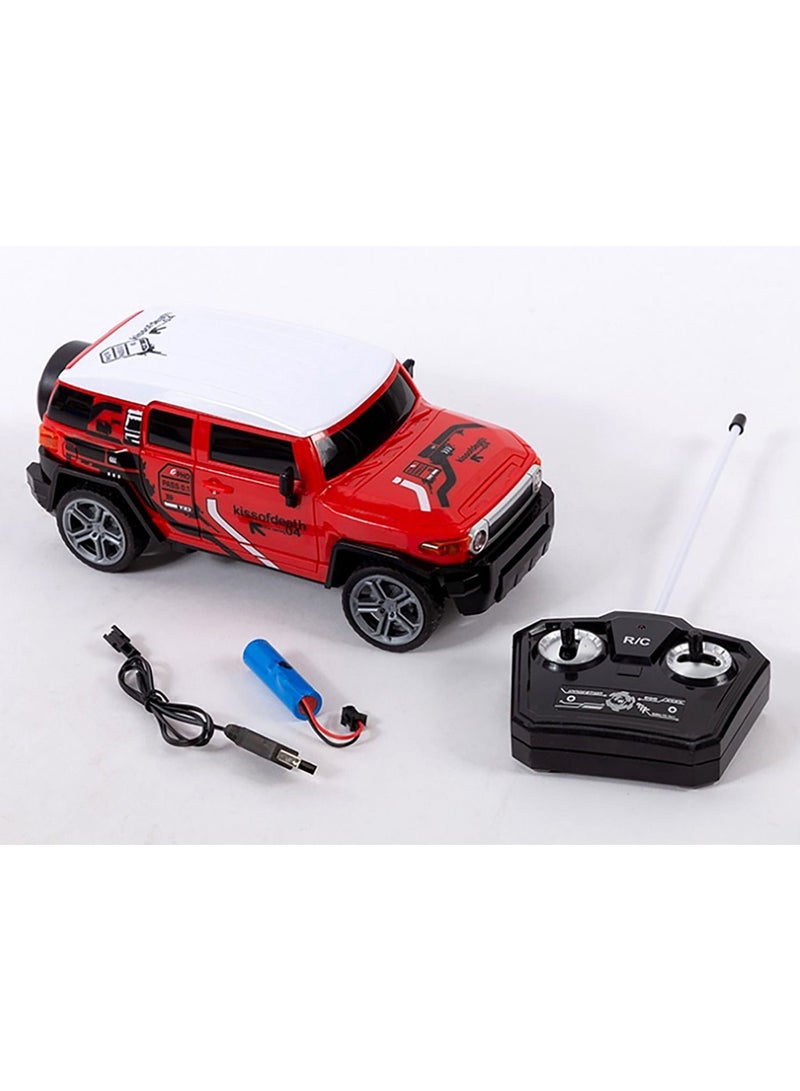 توي لاند لعبة سيارة FJ Cruiser قابلة لإعادة الشحن وجهاز تحكم عن بعد بمقياس 1:16 للأطفال - لون أحمر - Image 1