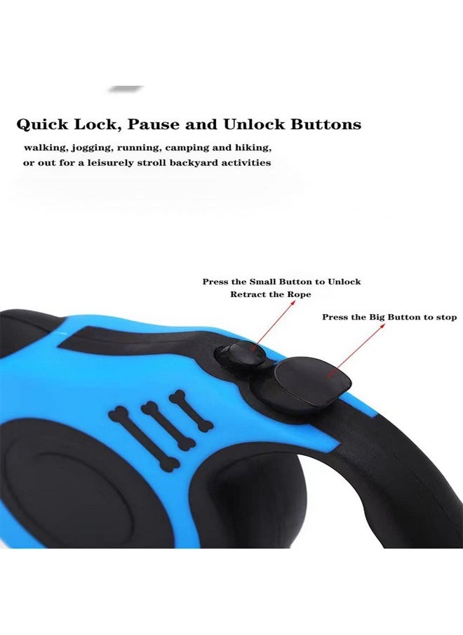 Generic - Chyix Pet Walking Leash with Anti-Slip Handle, Tangle-Free, Quick Lock, Pause and Unlock Buttons - Easy Roll-On with Your Thumb only, Suitable for Small and Medium Pets(5M,Blue) - Image 1