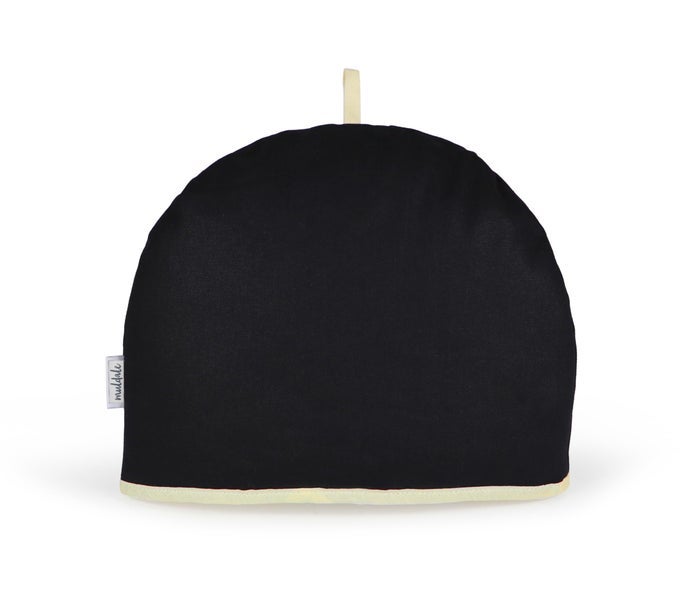 LARGE TEA COZY FOR TEAPOT INSULATED BLACK THERMAL 100 COTTON EXTRA THICK WADDING DESIGNED IN ENGLAND TEA COZIES COVERS FIT 1 TO 6 CUP NEUTRAL KITCHEN TEXTILES RANGE