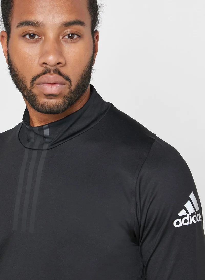Adidas Warm 3 Stripe Mock T-Shirt