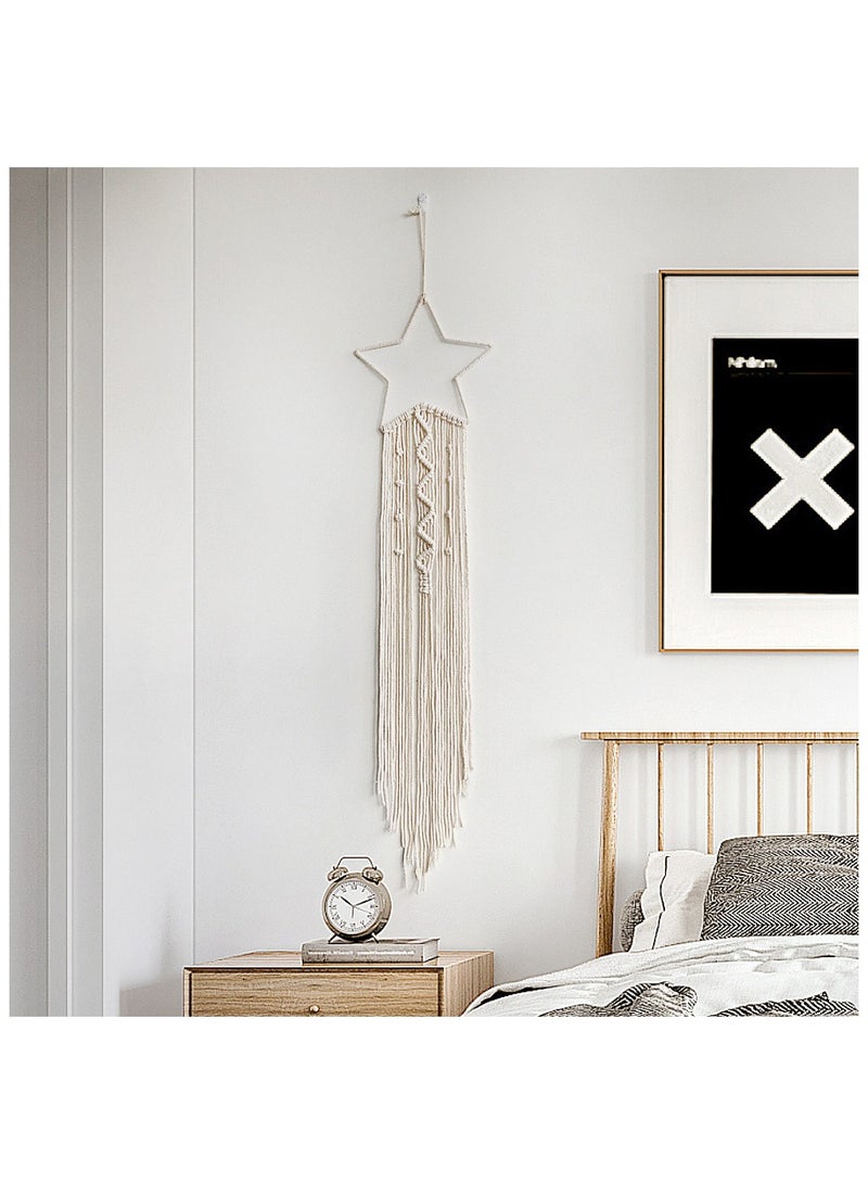 NANAO Handmade Woven Cotton Wall Hanging Tapestry, Home Decor for Living Room/Bedroom - Image 4