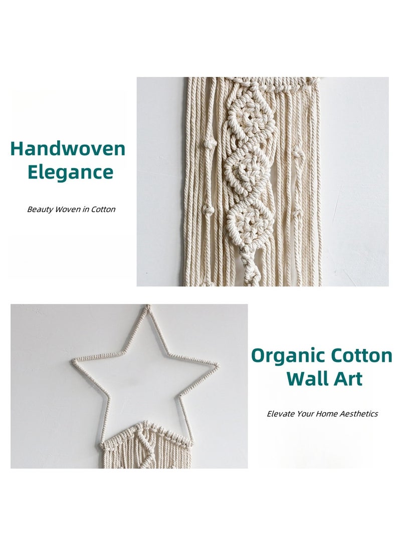 NANAO Handmade Woven Cotton Wall Hanging Tapestry, Home Decor for Living Room/Bedroom - Image 5