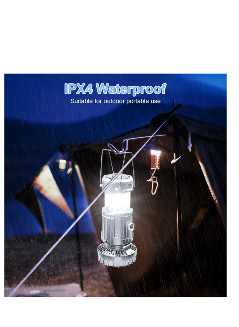 SYOSI فانوس تخييم شمسي 2200mAh ضوء تخييم LED مع مروحة تخييم، قابل لإعادة الشحن ومزود ببطارية، أضواء خيمة خارجية محمولة قابلة للطي ومقاومة للماء [فئة الطاقة A+++] - Image 5