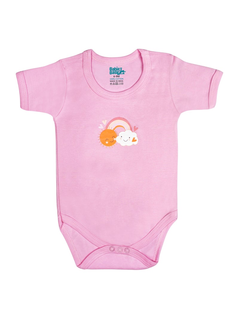 Babies Basic 5 piece Unisex 100% Cotton Sets include Bib, Romper, Mittens, Cap and Sleepsuit/Jumpsuit - Image 3