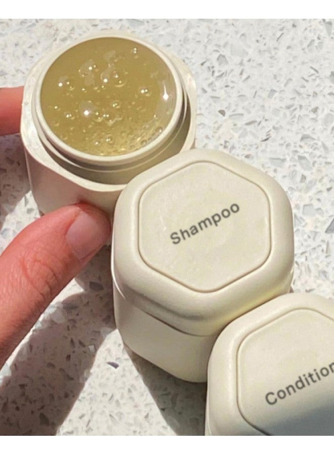 Cadence Travel Containers Haircare Set Magnetic Travel Capsules For Shampoo Conditioner Hair Styling Product 3 Flex Mediums (1.32Oz) With Shampoo Conditioner & Comb Icon Labels Sand - Image 3