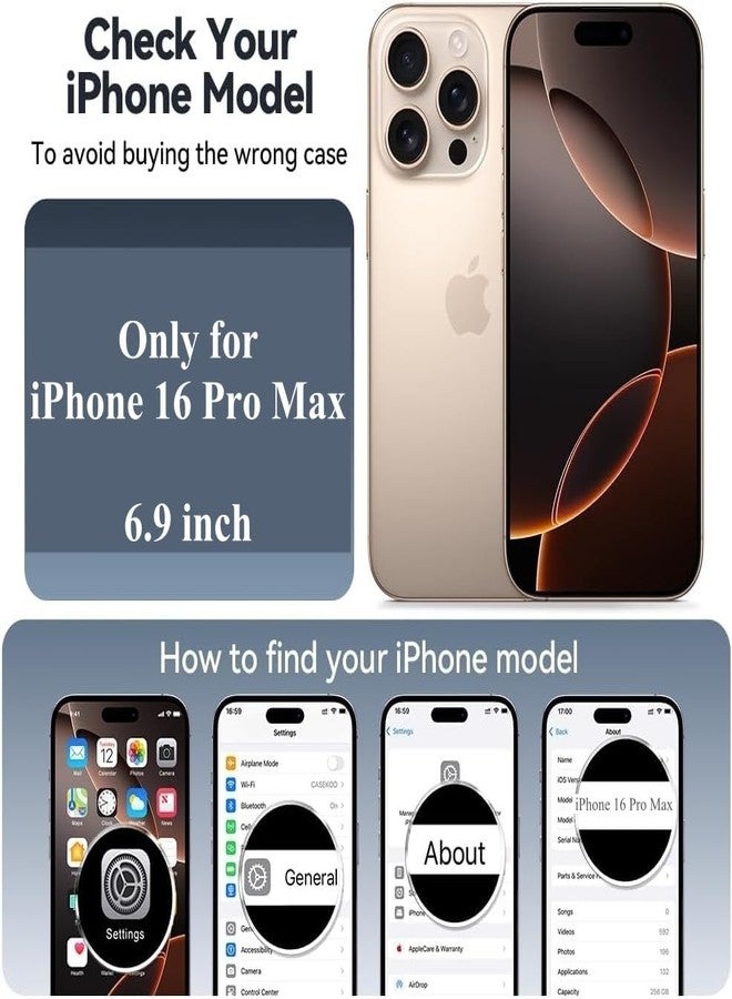 CASEKOO Gloss Gold for iPhone 16 Pro Max Case with Stand, [Compatible with MagSafe][16FT Military-Grade Protection] Shockproof 16 Pro Max Phone Cover 6.9 inch, Desert Titanium - Image 2