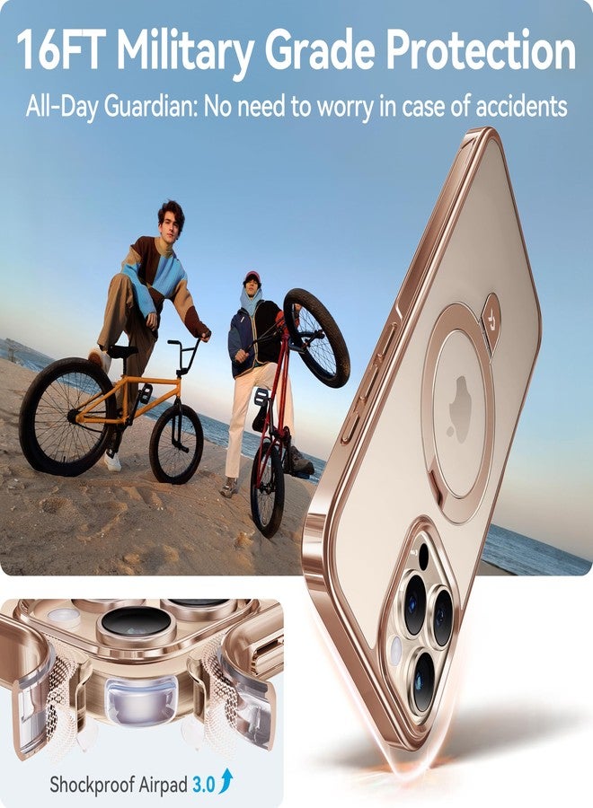 CASEKOO Gloss Gold for iPhone 16 Pro Max Case with Stand, [Compatible with MagSafe][16FT Military-Grade Protection] Shockproof 16 Pro Max Phone Cover 6.9 inch, Desert Titanium - Image 5