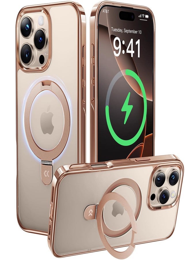 CASEKOO Gloss Gold for iPhone 16 Pro Max Case with Stand, [Compatible with MagSafe][16FT Military-Grade Protection] Shockproof 16 Pro Max Phone Cover 6.9 inch, Desert Titanium - Image 1