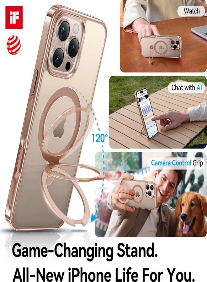 CASEKOO Gloss Gold for iPhone 16 Pro Max Case with Stand, [Compatible with MagSafe][16FT Military-Grade Protection] Shockproof 16 Pro Max Phone Cover 6.9 inch, Desert Titanium - Image 3