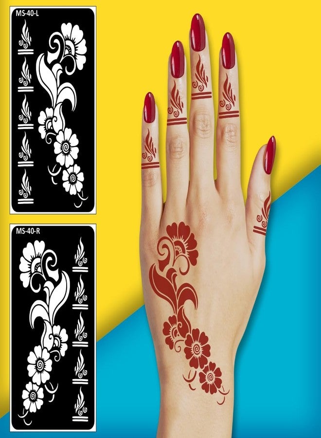 ORDERSHOCK Floral Stylish Mehndi Stencils Sticker For Hand & Fingers For Girl And Women - Image 5