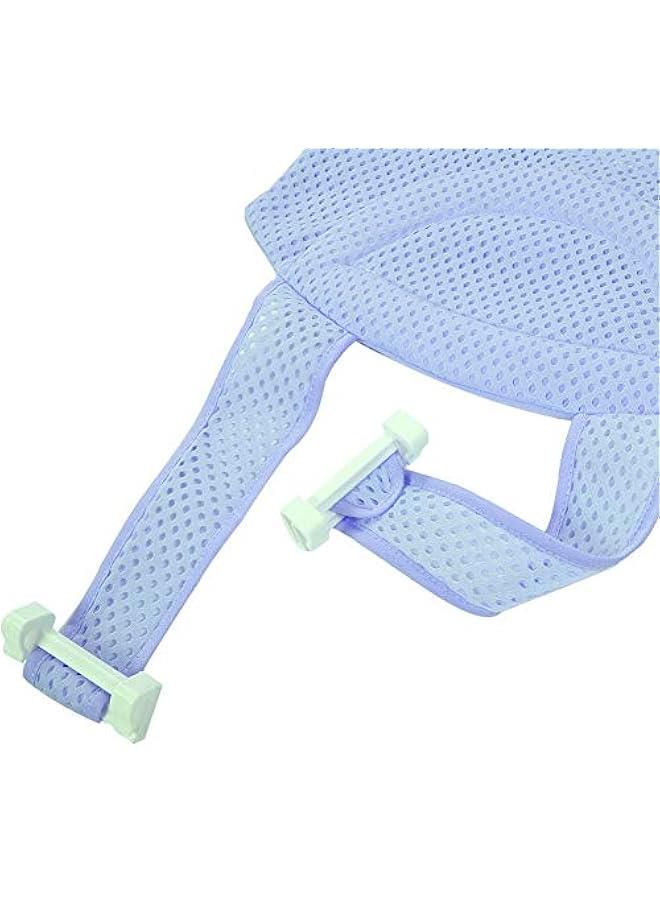 OCTOBER Baby Bath Support Seat,Comfort Massage Cloth Adjustable Length Infant Shower Mesh with Soft Head Cushion Non-Slip Safety Net Bathtub Sling Shower Bathing Rings for Tub(Light Blue) - Image 5