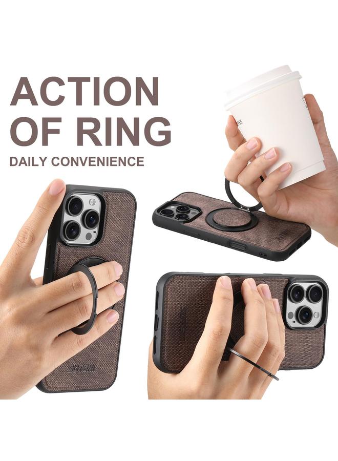 Suteni Case For iPhone 12 G3 360 Rotation Holder MagSafe Denim Leather Back Phone Case - Image 3