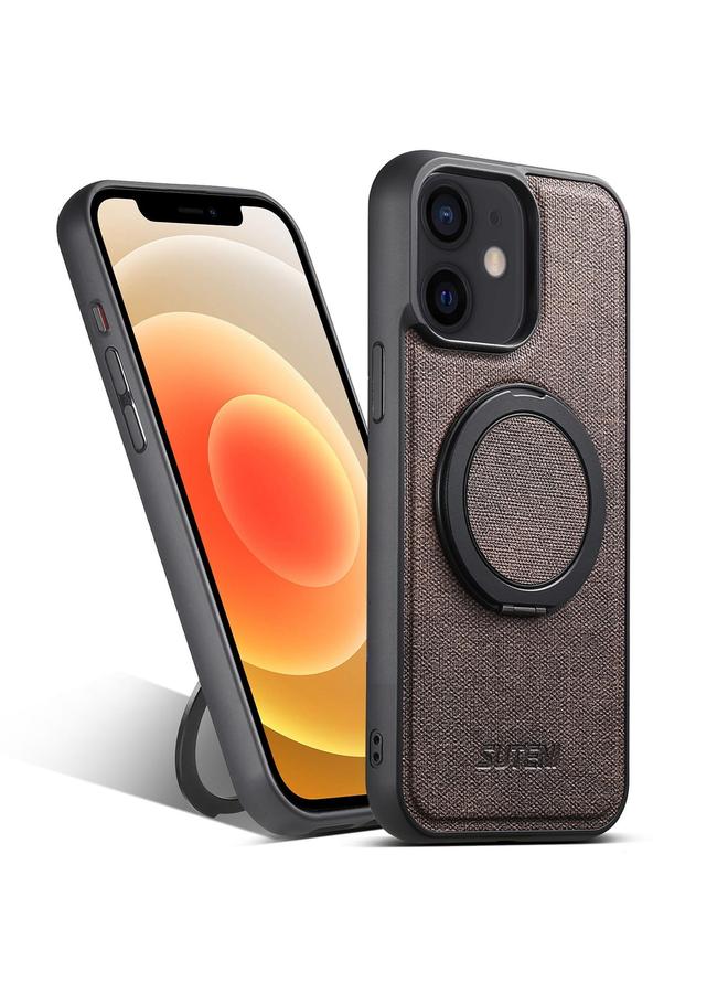 Suteni Case For iPhone 12 G3 360 Rotation Holder MagSafe Denim Leather Back Phone Case - Image 1