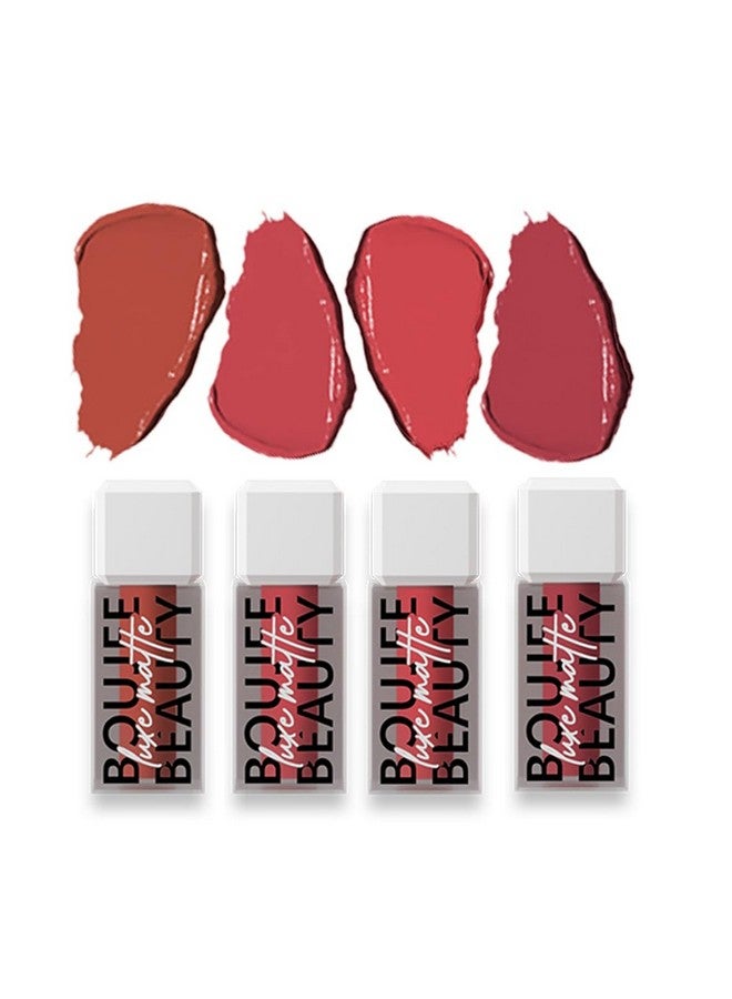 Boujee Beauty Mini Liquid Lipstick Combo - Shehzadi | 4 Matte Mini Lipsticks in 1 Combo (ML101) - Image 1
