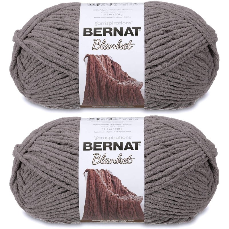 Bernat Blanket Big Ball Yarn 2Pack Dark Grey 16111010044
