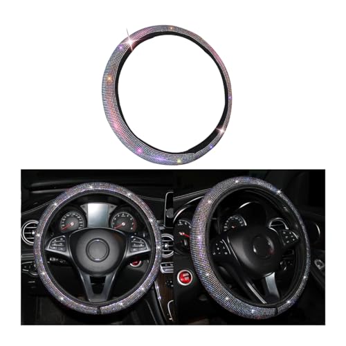 LoyaForba Car Bling Steering Wheel Cover with Rhinestones, Anti-Slip, Elastic, Crystal Diamond Steering Wheel Cover, Bling Car Accessories for Women Girls, Universal Fit 15 Inches Cars, SUVs (Multicolor) - Image 1