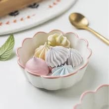 DANSR DANSR Printed Flower Shape Bowl Set for Ketchup Serving Dip Sauce Chutney Katori Pickle Mini Bowls Dips Ceramic Dining Ketchup Bowls Sauce Bowls Chutney Bowls 6pc Random Colour  - Image 4
