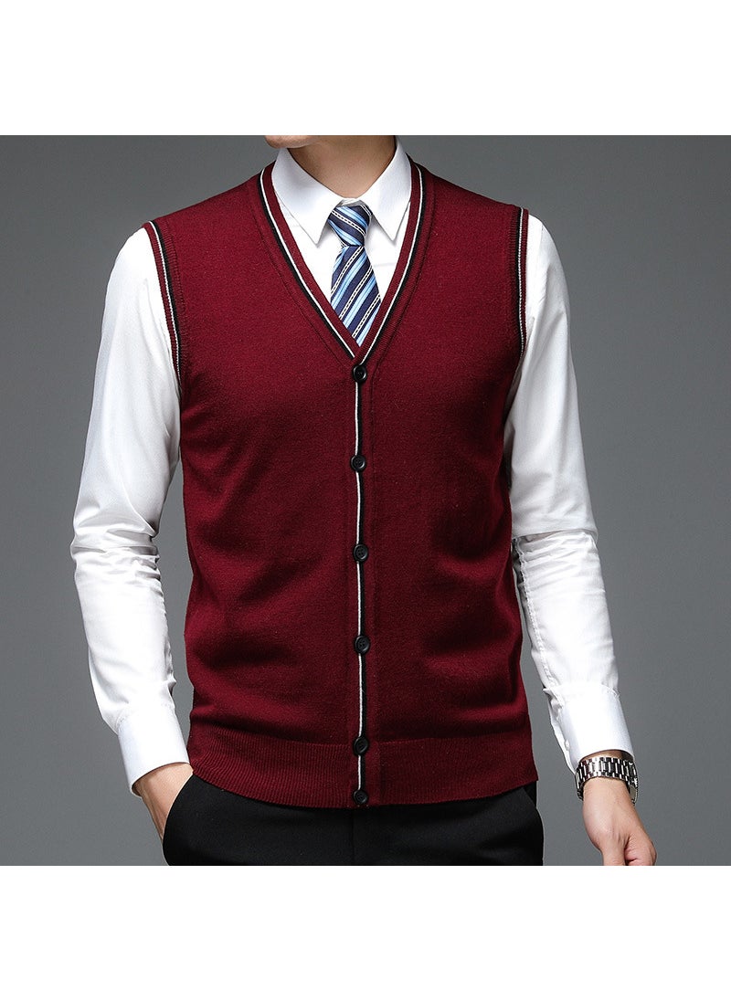 Generic - Mens Navy Wool Blend Sleeveless Vest B9061 Fuchsia - Image 1