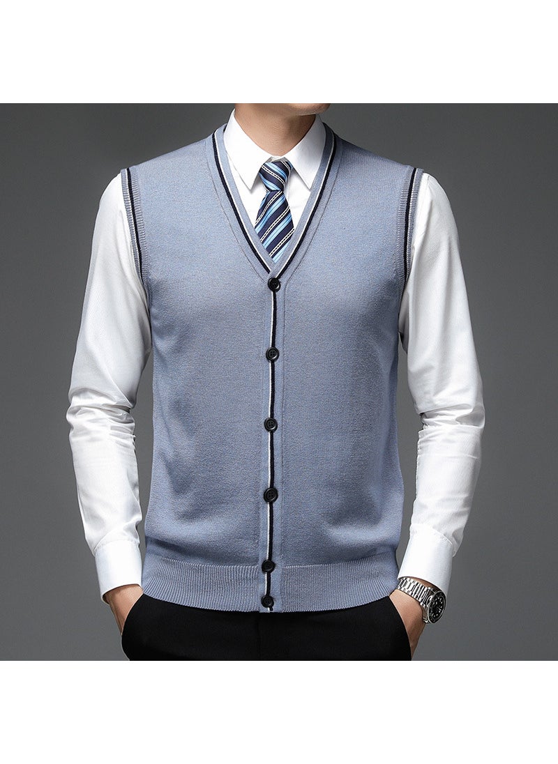 Generic - Mens Navy Wool Blend Sleeveless Vest B9061 Fuchsia - Image 1