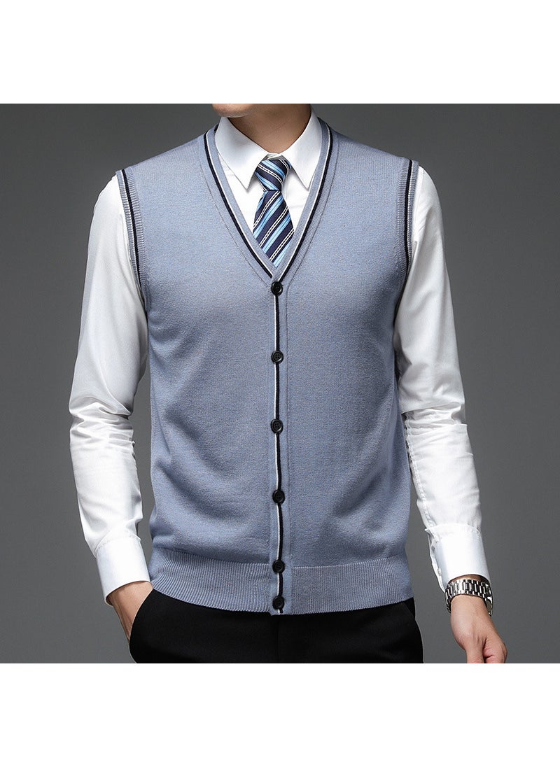 Generic - Mens Navy Wool Blend Sleeveless Vest B9061 Fuchsia - Image 1