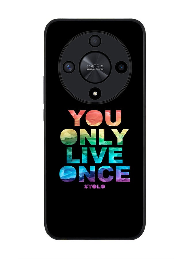 Stylizedd Rugged Black edge case for Honor X9b, Slim fit Soft Case Flexible Rubber Edges Anti Drop TPU Gel Thin Cover- YOLO - Image 1