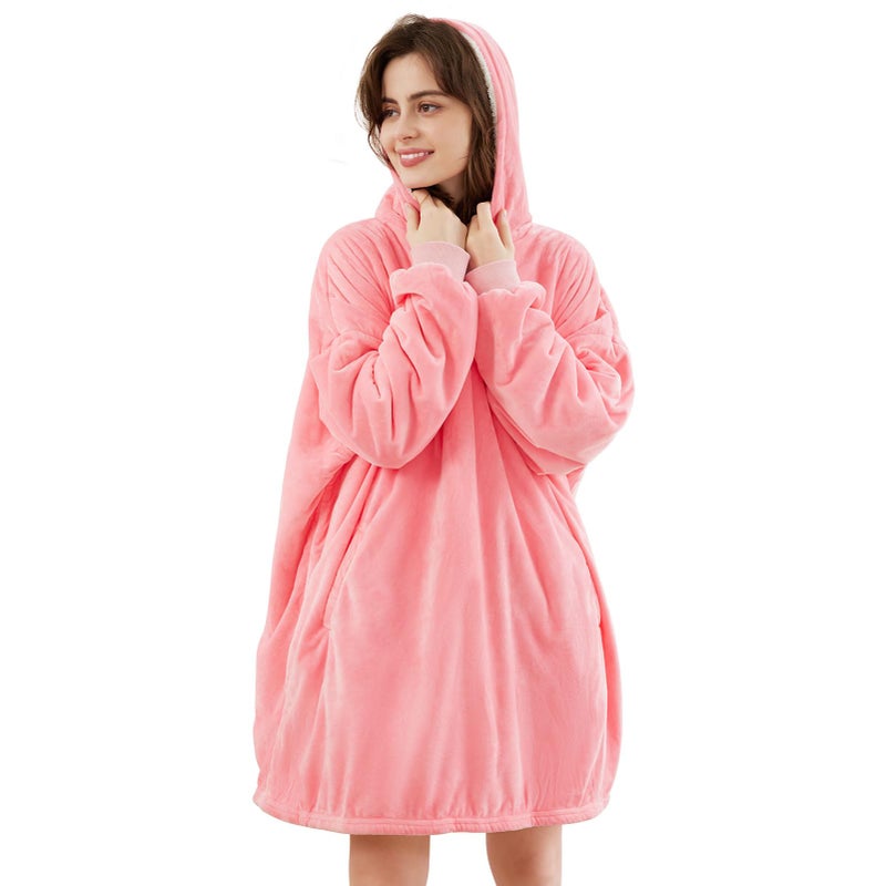 LetsFunny Blanket HoodieOversized Wearable Sherpa Fleece Blanket SweatshirtSuper Soft Warm Cozy with Giant PocketGifts for Women Men Adults Teenagers Kids One Size Fits All