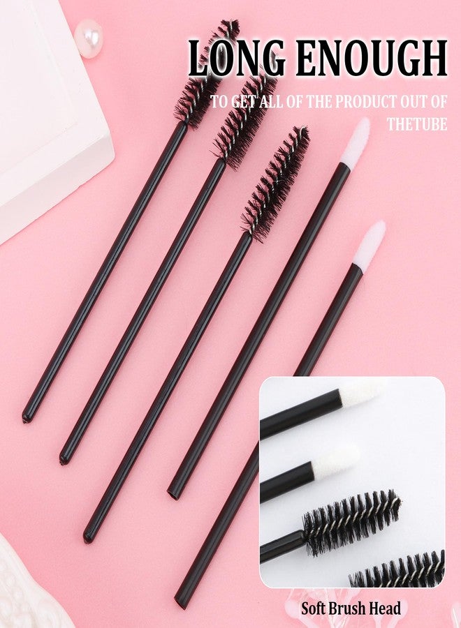 KICOSY 400PCS Disposable Makeup Applicators - 200 Lash Spoolies & 200 Lip Brushes - Ideal for Makeup Artists, Daily Use & Beauty Routines - Image 3