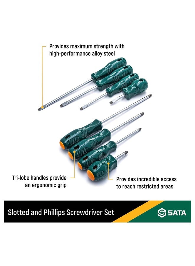 Sata SATA GL09302SM 8-Piece Cushion Grip Combination Screwdriver Set  - Image 2