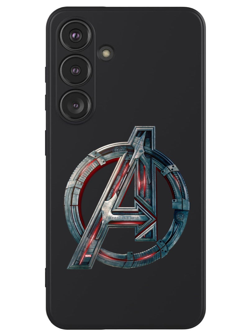 Theodor Protective Slim Fit Case Liquid Silicone Cover with Full Body Protection Anti-Scratch Shockproof Case For Samsung Galaxy S24 Plus (Black) - avenger-logo - Image 1