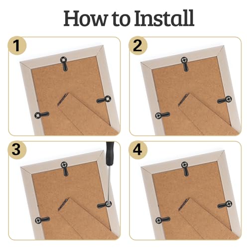 PinCute Picture Frame Turn Button Fasteners Set, 100 PCS Picture Frame Backing Clips Photo Frame Hardware Clips with 100 Pieces Screws for Hanging Pictures, Photos, Drawing by PinCute (Black) - Image 5