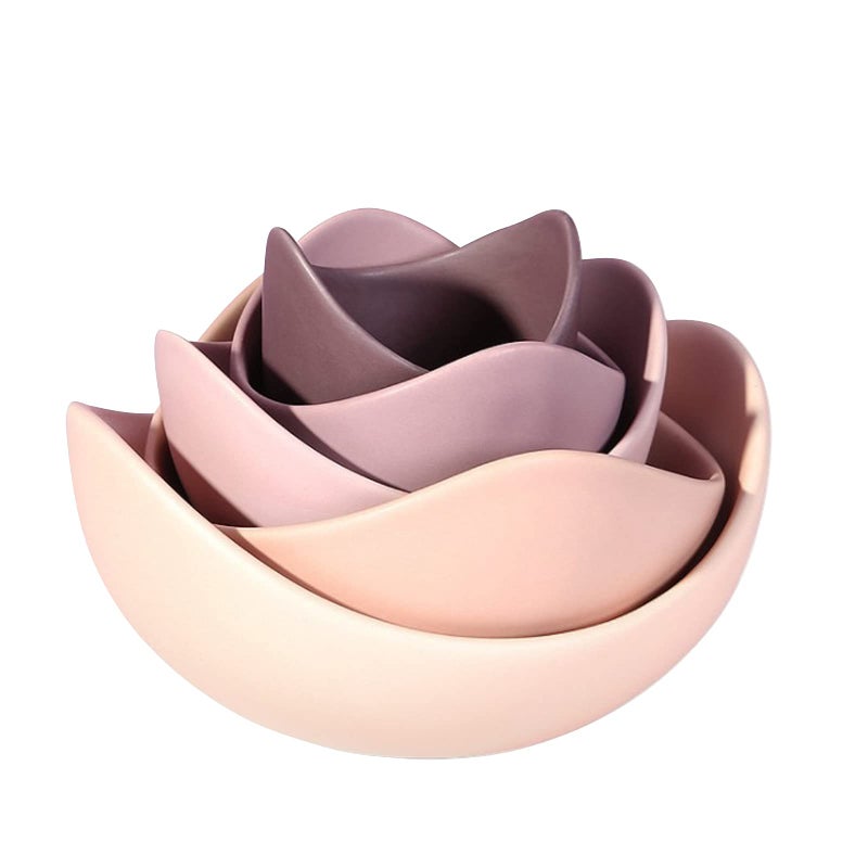 Notakia Salad Decorative Bowls Lotus Shaped Pasta Bowls Dishwasher  Microwave Safe Unique Angled Ceramic Bowls for Salad Pasta Soup Rice Prep Ideal for Restaurant Purple 5 Packs