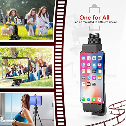 Zeadio Smartphone Tablet Tripod Mount Adapter, Compatible with iPhone, Android, iPad, Microsoft Surface, Nexus and Any Tablet, 130mm to 250mm Clamping Width, 1/4 Inch Screw, Black - Image 5