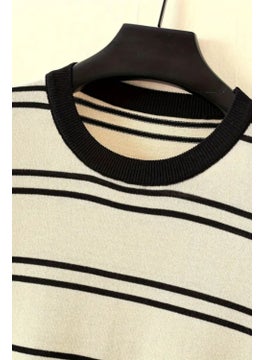 Cool Tarz Cool Style Men's Stripe Detailed Slim Fit Crew Neck Knit T-Shirt  - Image 4