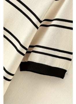 Cool Tarz Cool Style Men's Stripe Detailed Slim Fit Crew Neck Knit T-Shirt  - Image 2