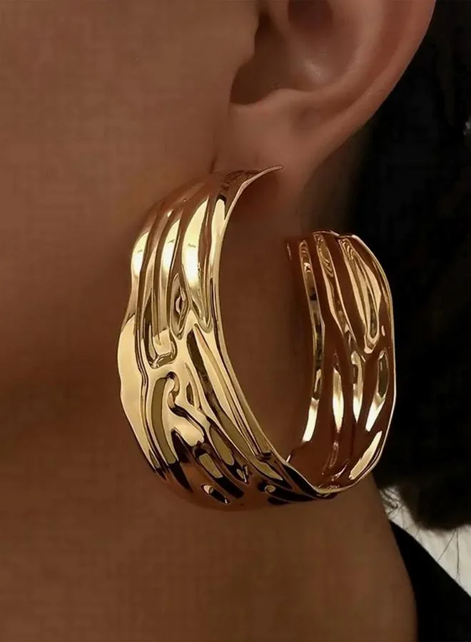 Take Two Take Two Textured Hoop Earrings