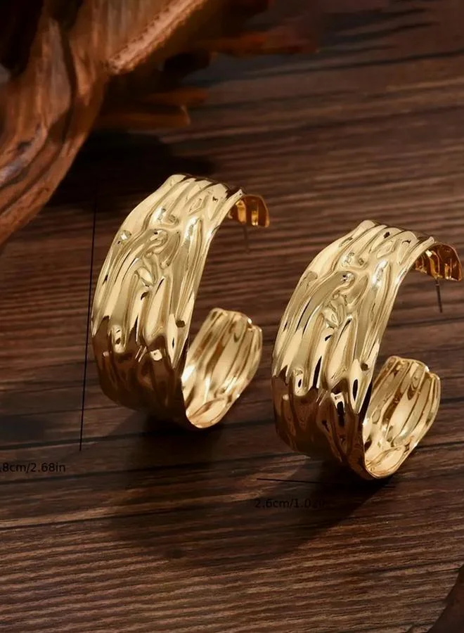 Take Two  Take Two Textured Hoop Earrings for Women | Best Price UAE