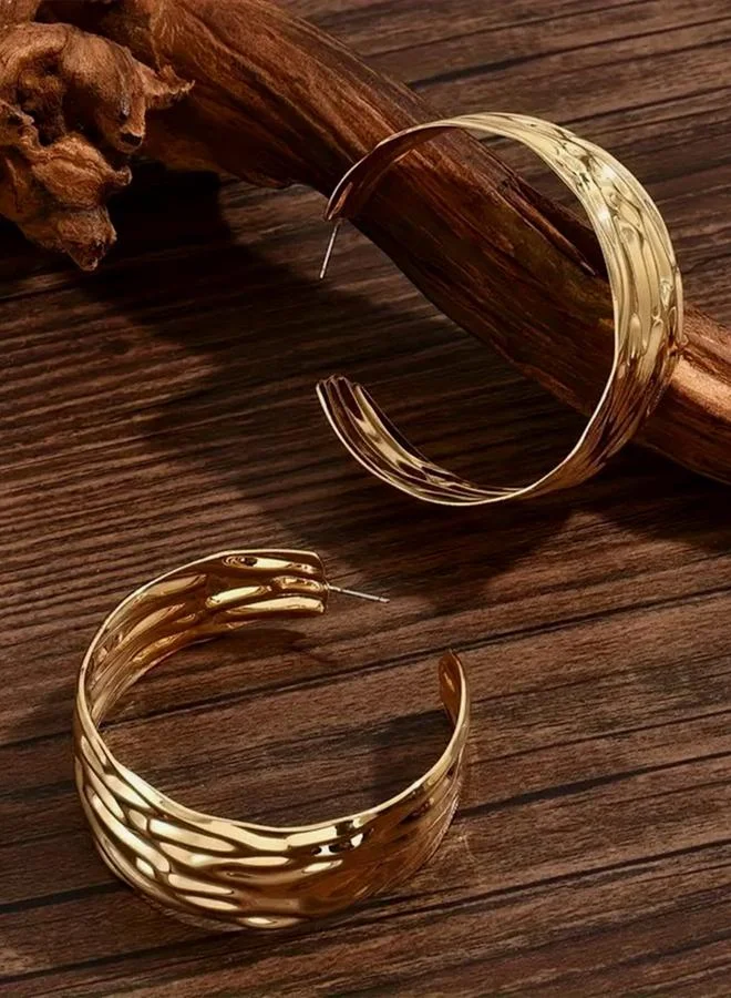 Take Two  Take Two Textured Hoop Earrings for Women | Best Price UAE