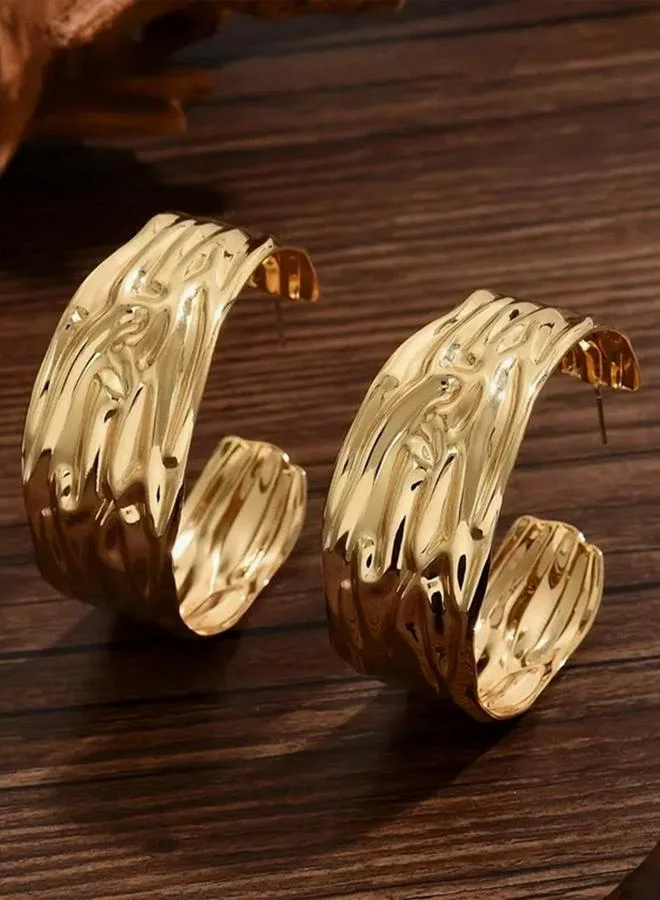 Take Two  Take Two Textured Hoop Earrings for Women | Best Price UAE