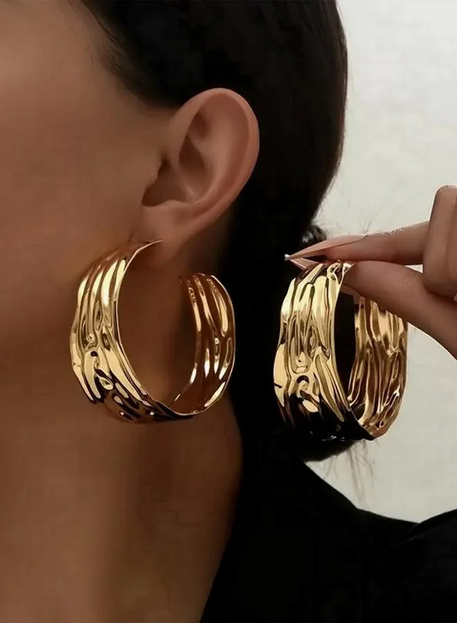 Take Two Take Two Textured Hoop Earrings