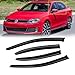 CMVT Auto Window Visors for Volkswagen VW Jetta 20112018 Rain Guards Shields Vent Deflector Shade Wind Dark Smoke 2012 2013 2014 2015 2016 2017 12 13 14 15 16 17 18 TapeOn4 PCS - Image 2