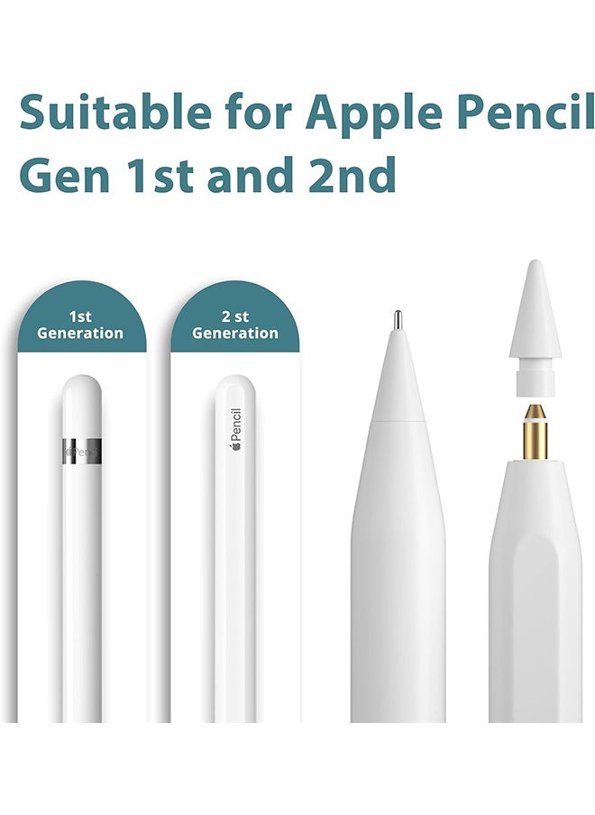 HY Replacement Tips for Apple Pencil 2nd Gen & 1st Gen- [4 Pack] Apple Pencil Spare No Wear Out Fine Point Precise Control Durable Apple Pen Tip, Plastic Tips + Metal Tips  - Image 2