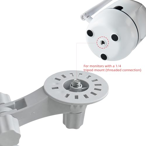 NVRTTRR Wall Camera Mount Compatible with Xiaomi Camera Bracket Blink Mini Pan-Tilt , Adjustable Angles Bracket 180 Degree Rotation Easy to Install (Mounting + Punch-Free Stickers ) 2 Pack - Image 2