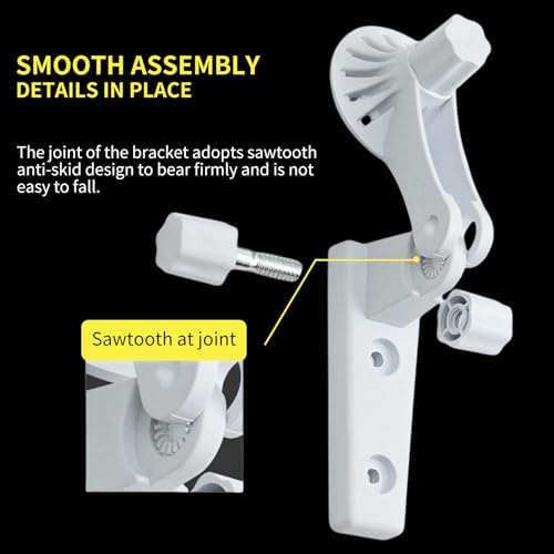 NVRTTRR Wall Camera Mount Compatible with Xiaomi Camera Bracket Blink Mini Pan-Tilt , Adjustable Angles Bracket 180 Degree Rotation Easy to Install (Mounting + Punch-Free Stickers ) 2 Pack - Image 4