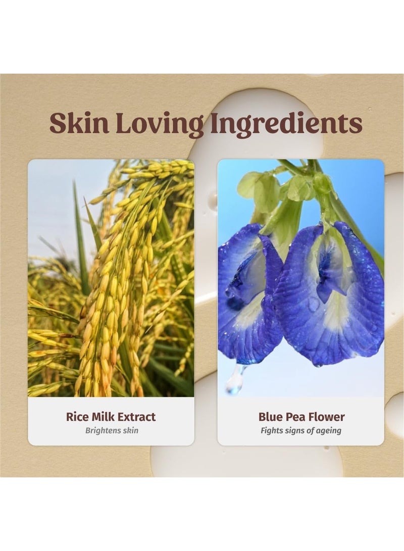 Vilvah Store AM PM Face Serum Combo | Milk Drops Serum and Better Ageing Serum | Skin Brightening, Even Skin Tone, Anti-Ageing, Wrinkle Repair | Rice Milk Extract and Blue Pea Flower | 20ml + 20ml - Image 4